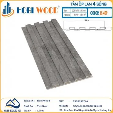 Tấm Nhựa Ốp Tường Lam Sóng Hobi Wood LS409 - Lam 4 Sóng Thấp