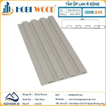 Tấm Nhựa Ốp Tường Lam Sóng Hobi Wood LS410 - Lam 4 Sóng Thấp