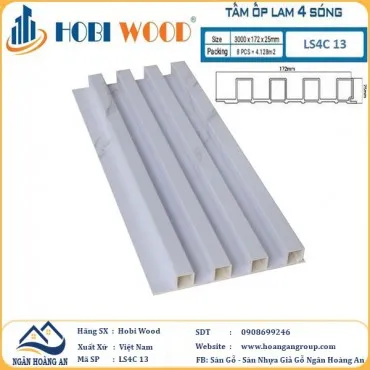 Tấm Nhựa Ốp Tường Lam Sóng Hobi Wood LS4C 13 - Lam 4 Sóng Cao