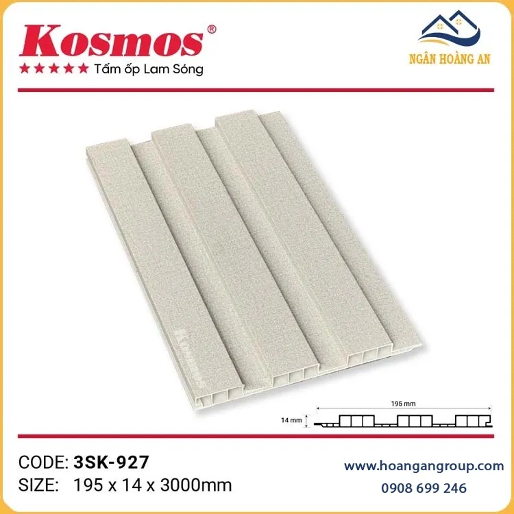 Tấm Nhựa Ốp Tường Lam Sóng Chân Kép Kosmos 3SK-927 Tấm Nhựa Ốp Tường Lam Sóng Chân Kép Kosmos 3SK-927