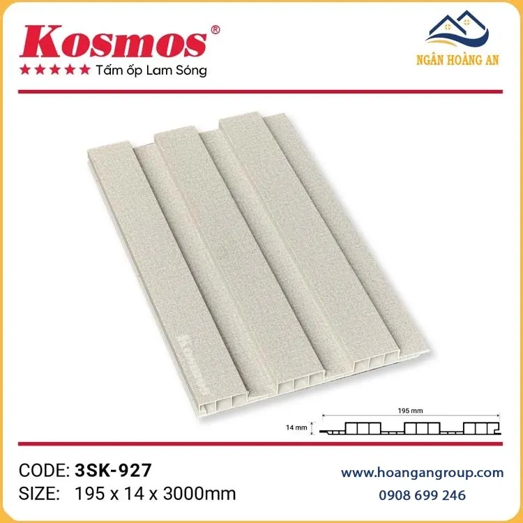 Tấm Nhựa Ốp Tường Lam Sóng Chân Kép Kosmos 3SK-927