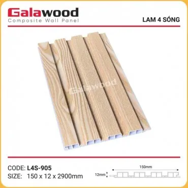 Tấm Nhựa Ốp Tường Lam Sóng Giả Gỗ Galawood L4S-905