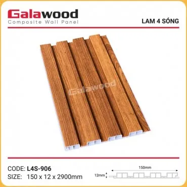 Tấm Nhựa Ốp Trần Lam Sóng Giả Gỗ Galawood L4S-906