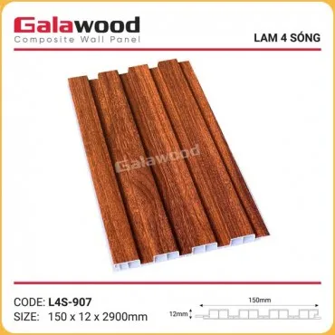 Tấm Nhựa Ốp Trần Lam Sóng Giả Gỗ Galawood L4S-907