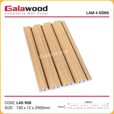 Tấm Nhựa Ốp Tường Lam Sóng Giả Gỗ Galawood L4S-908