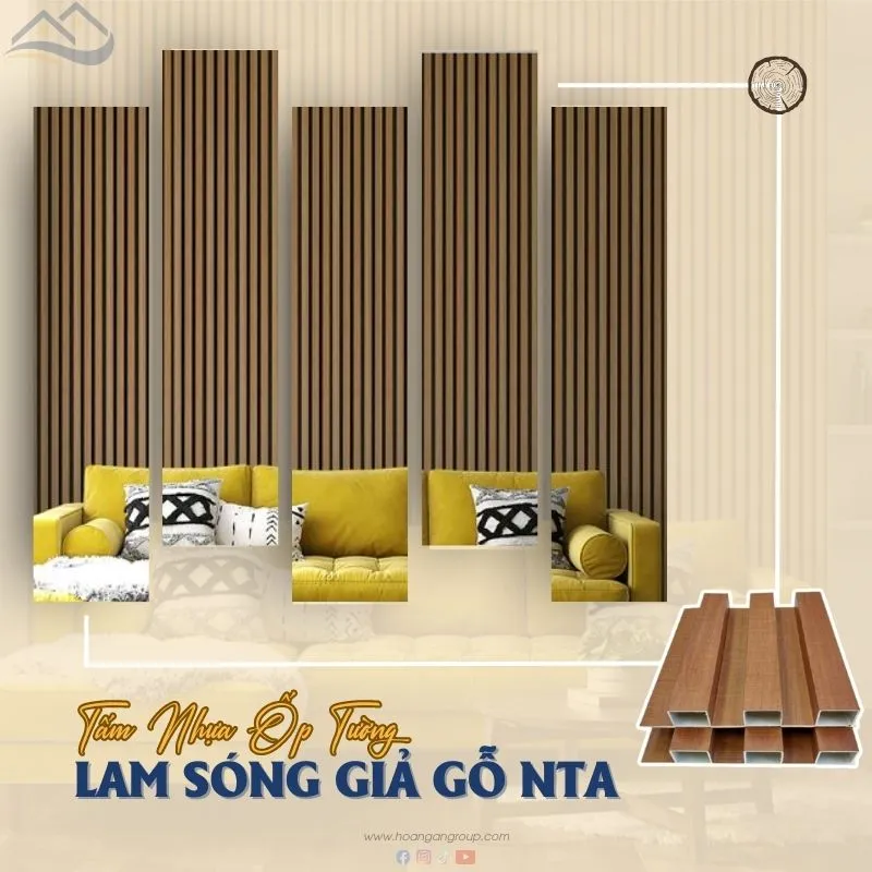 Tấm Nhựa Ốp Tường Lam Sóng Nhựa Giả Gỗ NTA