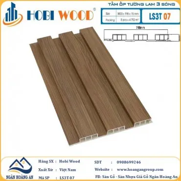 Tấm Nhựa Ốp Tường Lam Sóng Hobi Wood LS3T-07 - Lam 3 Sóng Thấp