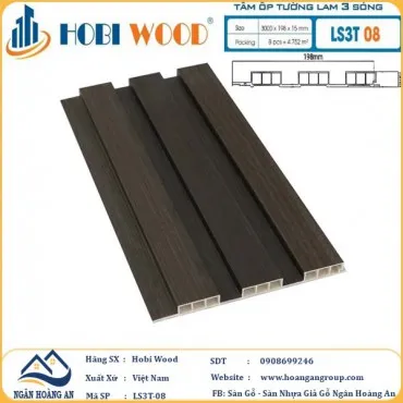 Tấm Nhựa Ốp Tường Lam Sóng Hobi Wood LS3T-08 - Lam 3 Sóng Thấp