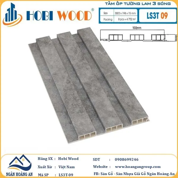 Tấm Nhựa Ốp Tường Ốp Trần Lam Sóng Giả Bê Tông 3 Sóng Thấp
