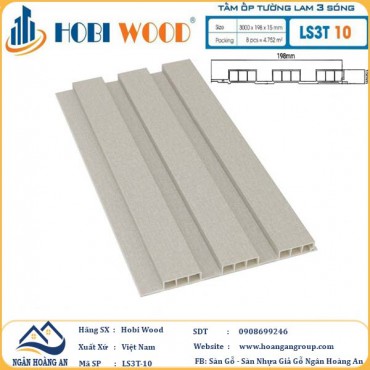 Tấm Nhựa Ốp Tường Lam Sóng Hobi Wood LS3T-10 - Lam 3 Sóng Thấp