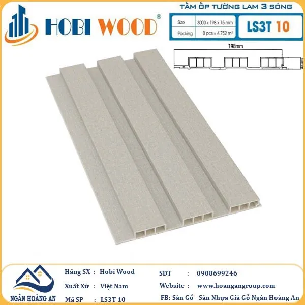 Tấm Nhựa Ốp Tường Lam Sóng Thấp Hobi Wood Tại Phú Nhuận TPHCM