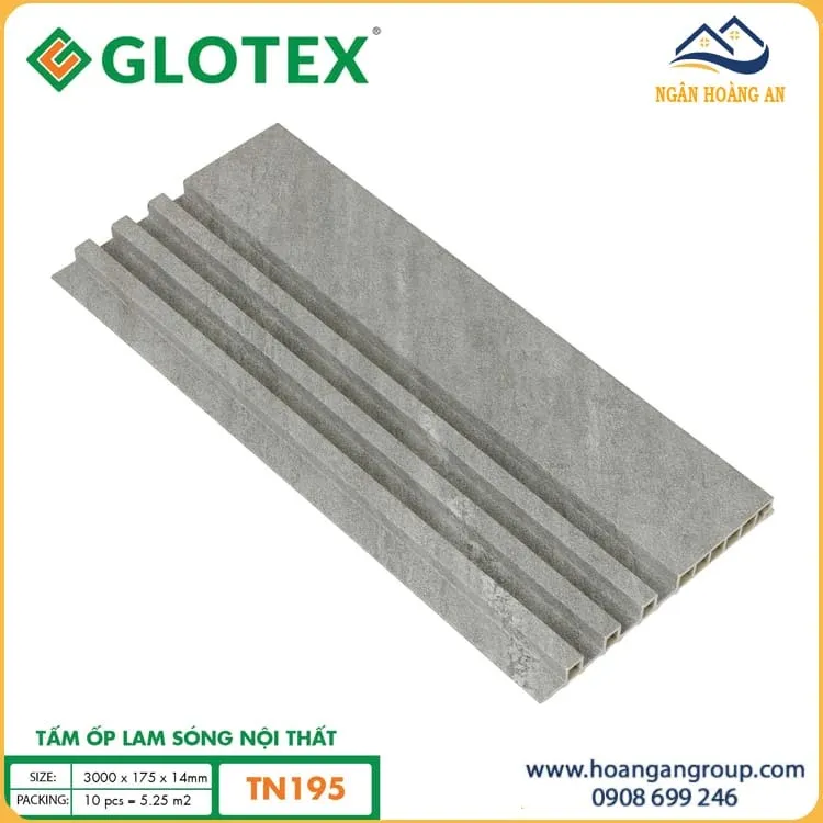 Tấm Nhựa Ốp Tường Lam Sóng Vân Bê Tông Glotex TN195