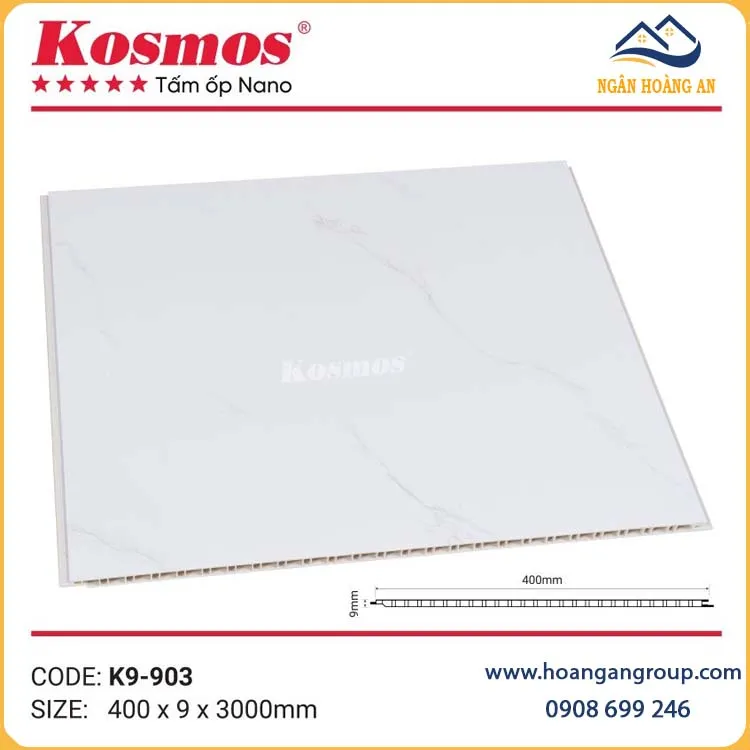 Tấm Nhựa Ốp Tường Nano Chân Kép Giả Vân Đá Kosmos K9-903