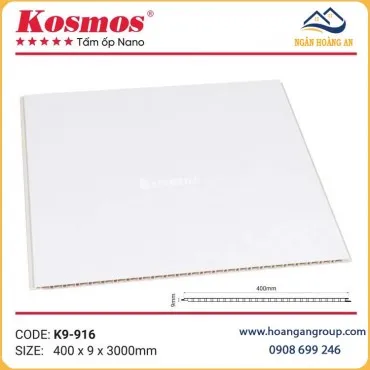 Tấm Nhựa Ốp Tường Nano Chân Kép Màu Trắng Kosmos K9-916