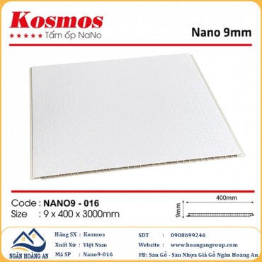 Tấm Nhựa Ốp Tường Nano Vân Giấy Trắng Kosmos Nano9-016 