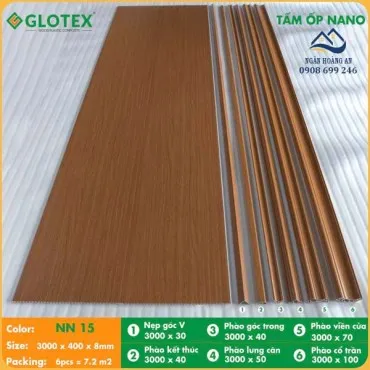 Ốp Tường Ốp Trần Nano Nhựa Giả Gỗ Glotex NN15
