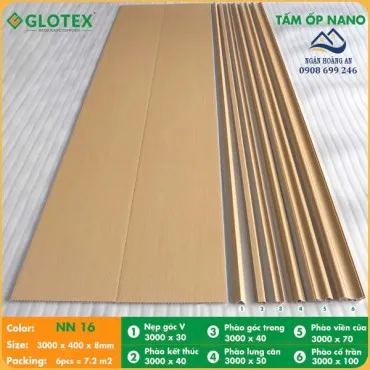 Ốp Tường Ốp Trần Nano Nhựa Giả Gỗ Glotex NN16