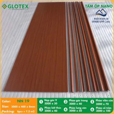 Ốp Tường Ốp Trần Nano Nhựa Giả Gỗ Glotex NN19