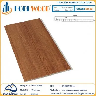 Tấm Nhựa Ốp Tường Nano Hobi Wood NO201 Dày 8mm