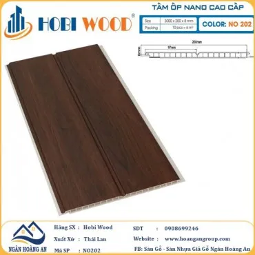 Tấm Nhựa Ốp Tường Nano Hobi Wood NO202 Dày 8mm