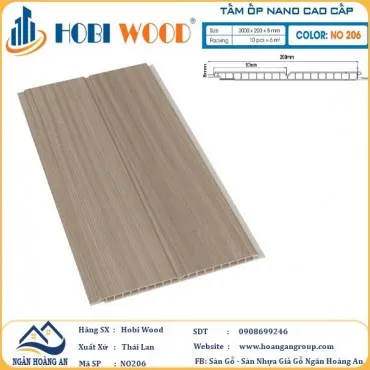 Tấm Nhựa Ốp Tường Nano Hobi Wood NO206 Dày 8mm