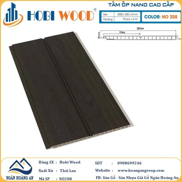 Tấm Nhựa Ốp Tường Nano Giả Gỗ Hobi Wood Tại Củ Chi TPHCM