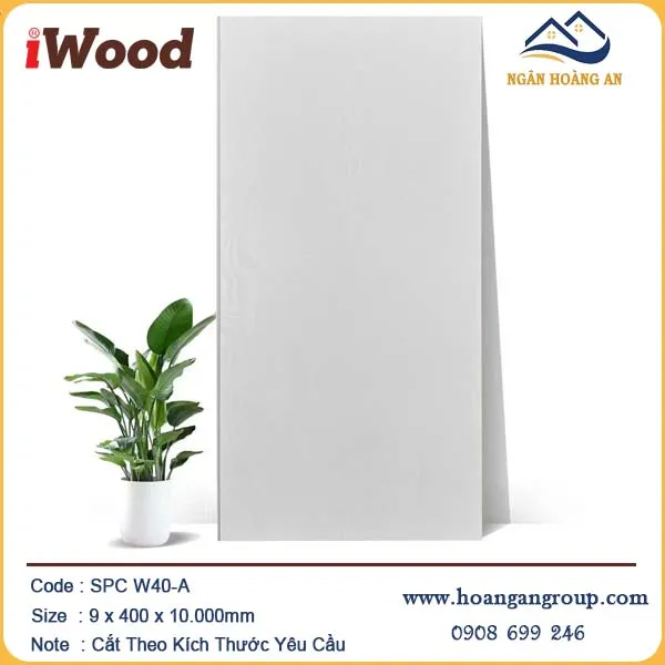 Tấm Nhựa Ốp Tường Nano Màu Trắng iWood W40-A 