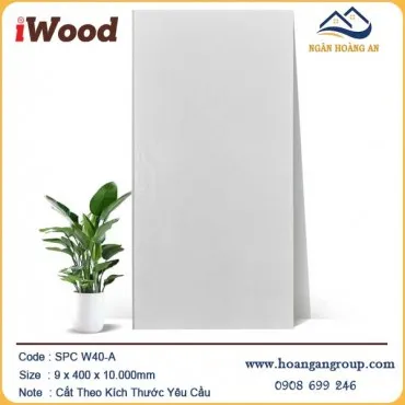 Tấm Nhựa Ốp Tường Nano Màu Trắng iWood W40-A