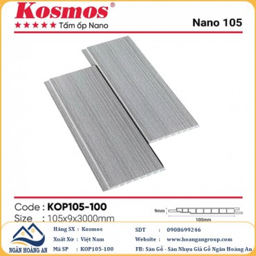 Tấm Nhựa Ốp Tường Ốp Trần Nano Giả Gỗ Kosmos KOP105-100