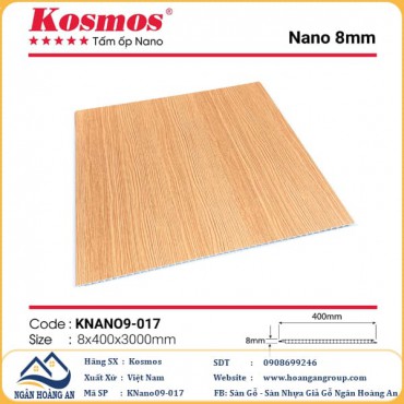 Tấm Nhựa Ốp Tường Ốp Trần Nano Giả Gỗ Kosmos KNano9-017
