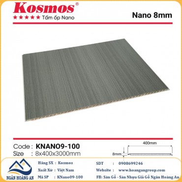Tấm Nhựa Ốp Tường Ốp Trần Nano Giả Gỗ Kosmos KNano9-100