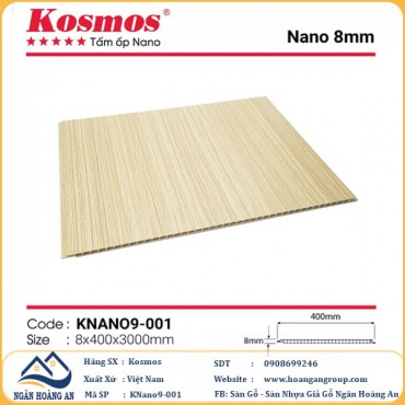 Tấm Nhựa Ốp Tường Ốp Trần Nano Giả Gỗ Kosmos KNano9-001
