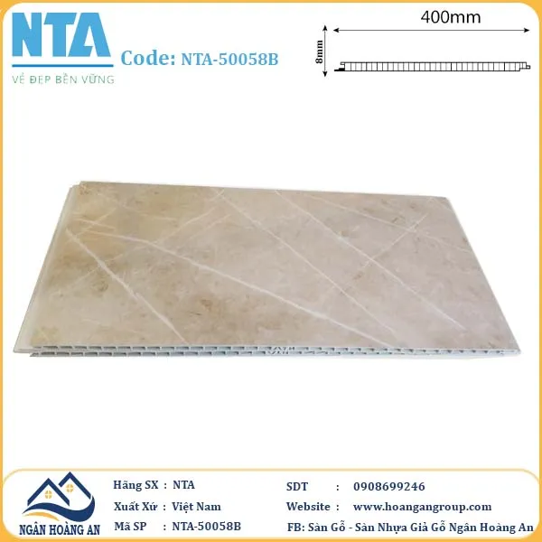 Tấm Nhựa Ốp Tường Ốp Trần Nano Vân Đá NTA 50058B
