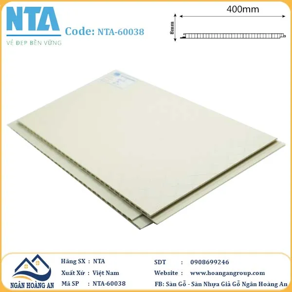 Tấm Nhựa Ốp Tường Nano Giả Gỗ NTA 60038 Tấm Nhựa Ốp Tường Nano Giả Gỗ NTA 60038