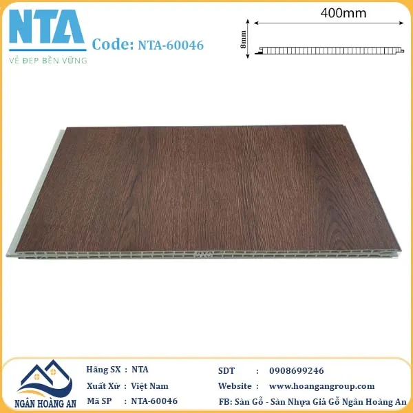 Tấm Nhựa Ốp Tường Nano Giả Gỗ NTA 60046