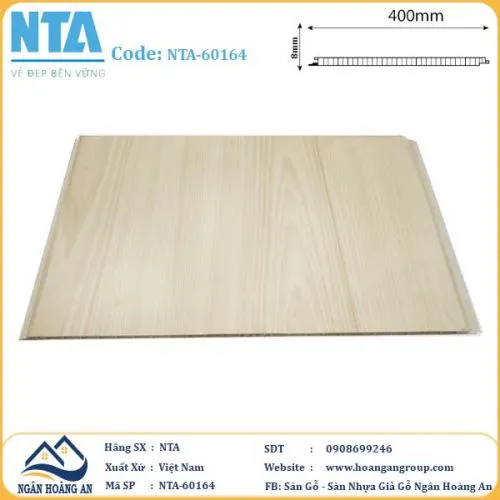 Tấm Nhựa Ốp Tường Nano Giả Gỗ NTA 60164