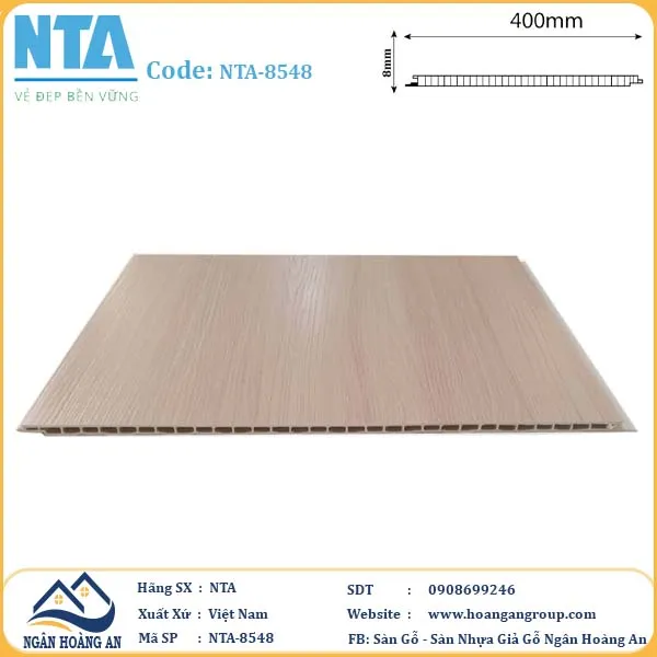 Tấm Nhựa Ốp Tường Nano Giả Gỗ NTA 8548