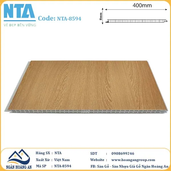 Tấm Nhựa Ốp Tường Nano Giả Gỗ NTA 8594 Tấm Nhựa Ốp Tường Nano Giả Gỗ NTA 8594