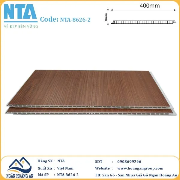 Tấm Nhựa Ốp Tường Nano Giả Gỗ NTA 8626-2