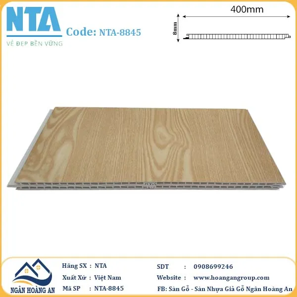 Tấm Nhựa Ốp Tường Nano Giả Gỗ NTA 8845 Tấm Nhựa Ốp Tường Nano Giả Gỗ NTA 8845