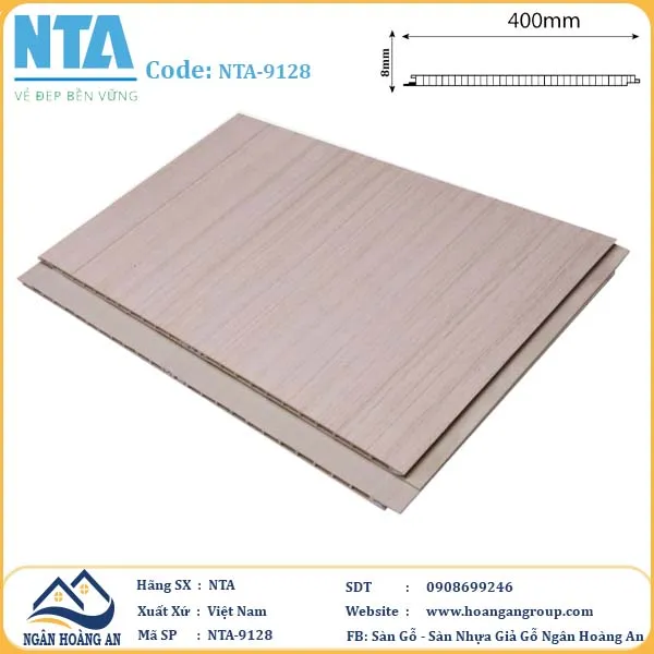 Tấm Nhựa Ốp Tường Nano Giả Gỗ NTA 9128 Tấm Nhựa Ốp Tường Nano Giả Gỗ NTA 9128