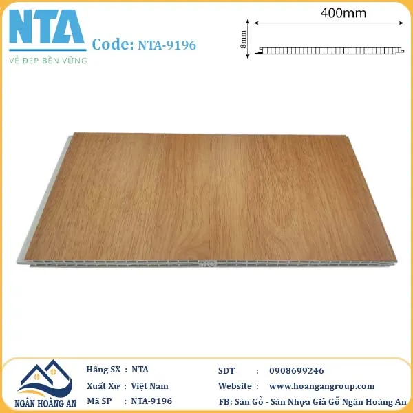 Tấm Nhựa Ốp Tường Nano Giả Gỗ NTA 9196