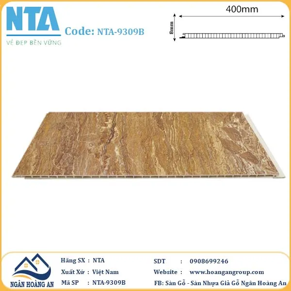 Tấm Nhựa Ốp Tường Nano Giả Gỗ NTA 9309B Tấm Nhựa Ốp Tường Nano Giả Gỗ NTA 9309B