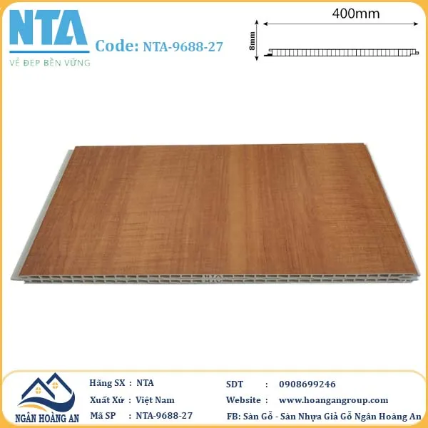 Tấm Nhựa Ốp Tường Nano Giả Gỗ NTA 9688-27