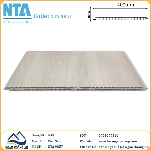 Tấm Nhựa Ốp Tường Nano Giả Gỗ NTA 9857