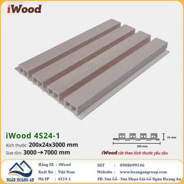 Lam 4 Sóng Cao Nhựa Giả Gỗ Ốp Tường Ốp Trần iWood 4S24-1