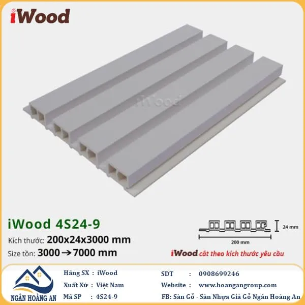 Tấm Nhựa Ốp Tường Lam Sóng Giả Gỗ Giả Bê Tông iWood