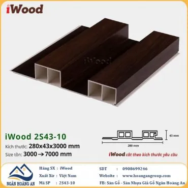 Lam 2 Sóng Cao Nhựa Giả Gỗ Ốp Tường Ốp Trần iWood 2S43-10