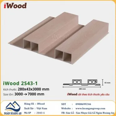 Lam 2 Sóng Cao Nhựa Giả Gỗ Ốp Tường Ốp Trần iWood 2S43-1