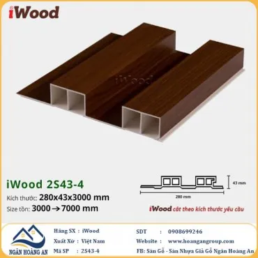 Lam 2 Sóng Cao Nhựa Giả Gỗ Ốp Tường Ốp Trần iWood 2S43-4